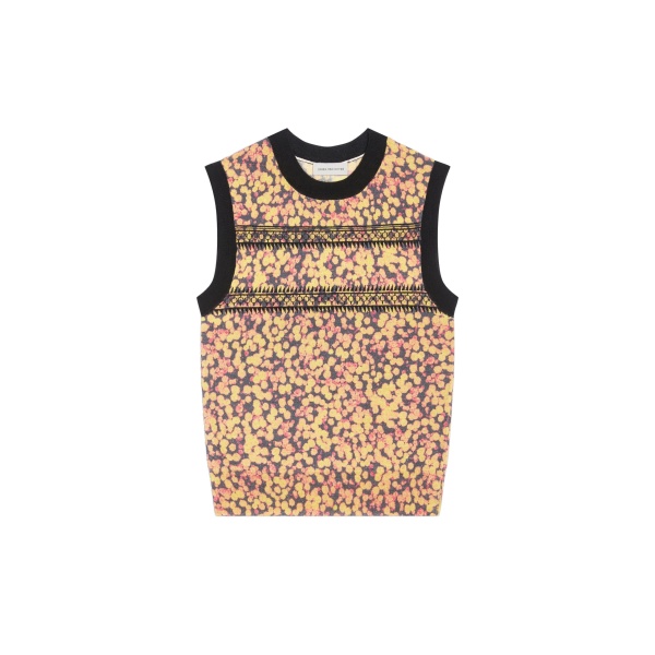 Dries Van Noten Printed wool sweater in Orange | Knitwear | Coveti