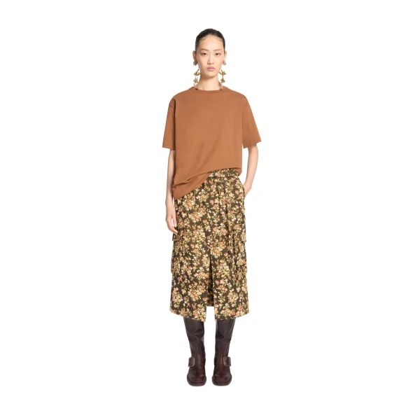 Regular fit cotton tee in Mud - Image 2