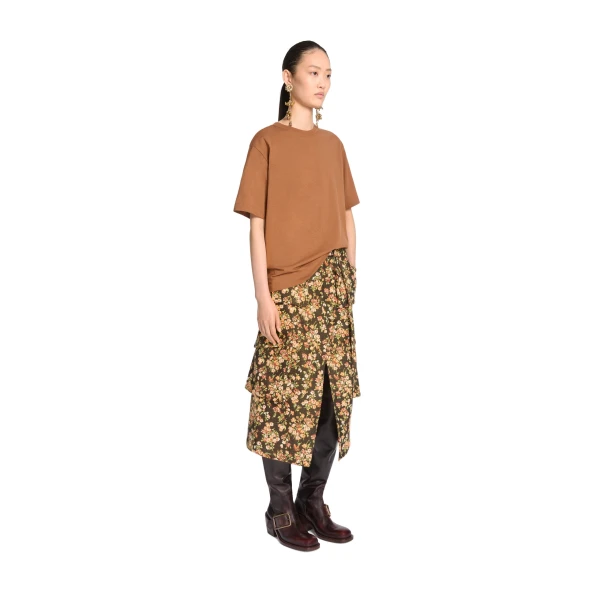 Regular fit cotton tee in Mud - Image 3