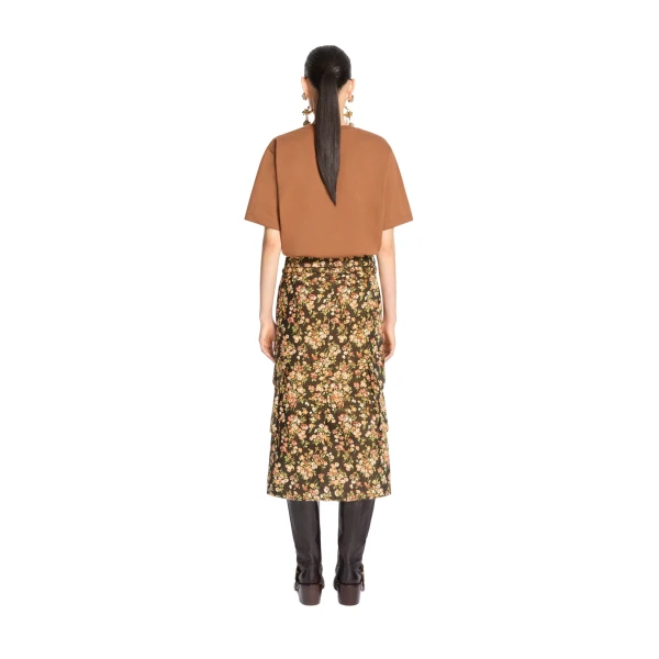 Regular fit cotton tee in Mud - Image 4