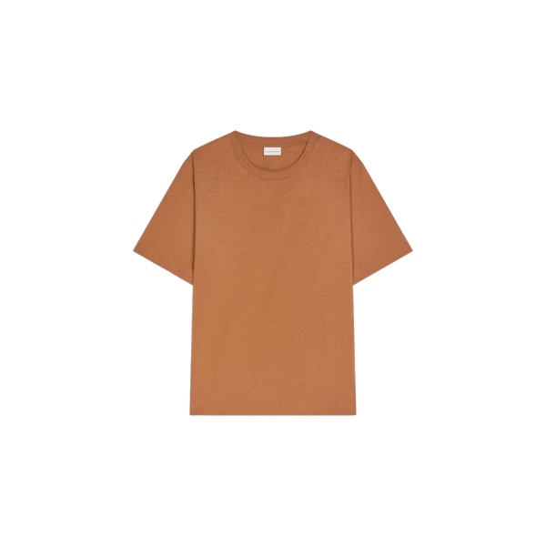 Dries Van Noten Regular fit cotton tee in Mud | Tops | Coveti