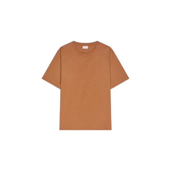 Dries Van Noten Regular fit cotton tee in Mud | Tops | Coveti