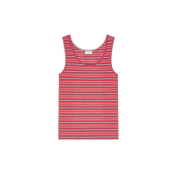 Dries Van Noten Ribbed cotton tank top in Red | Tops | Coveti