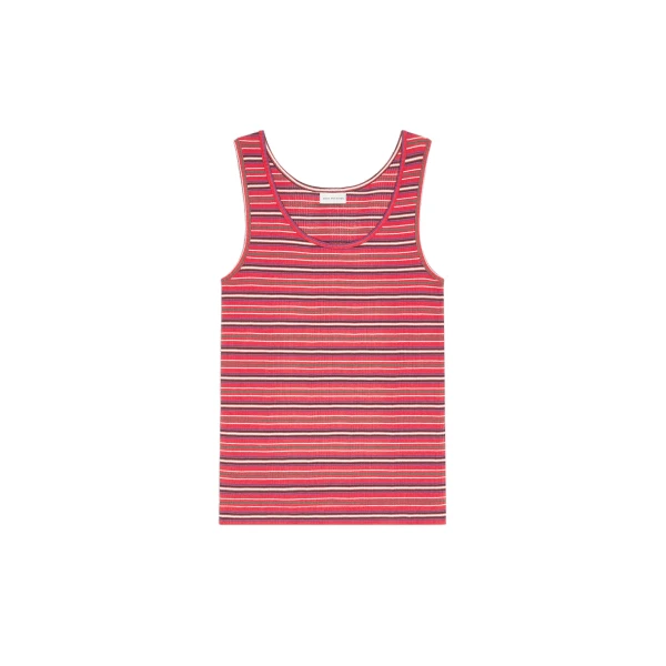 Dries Van Noten Ribbed cotton tank top in Red | Tops | Coveti