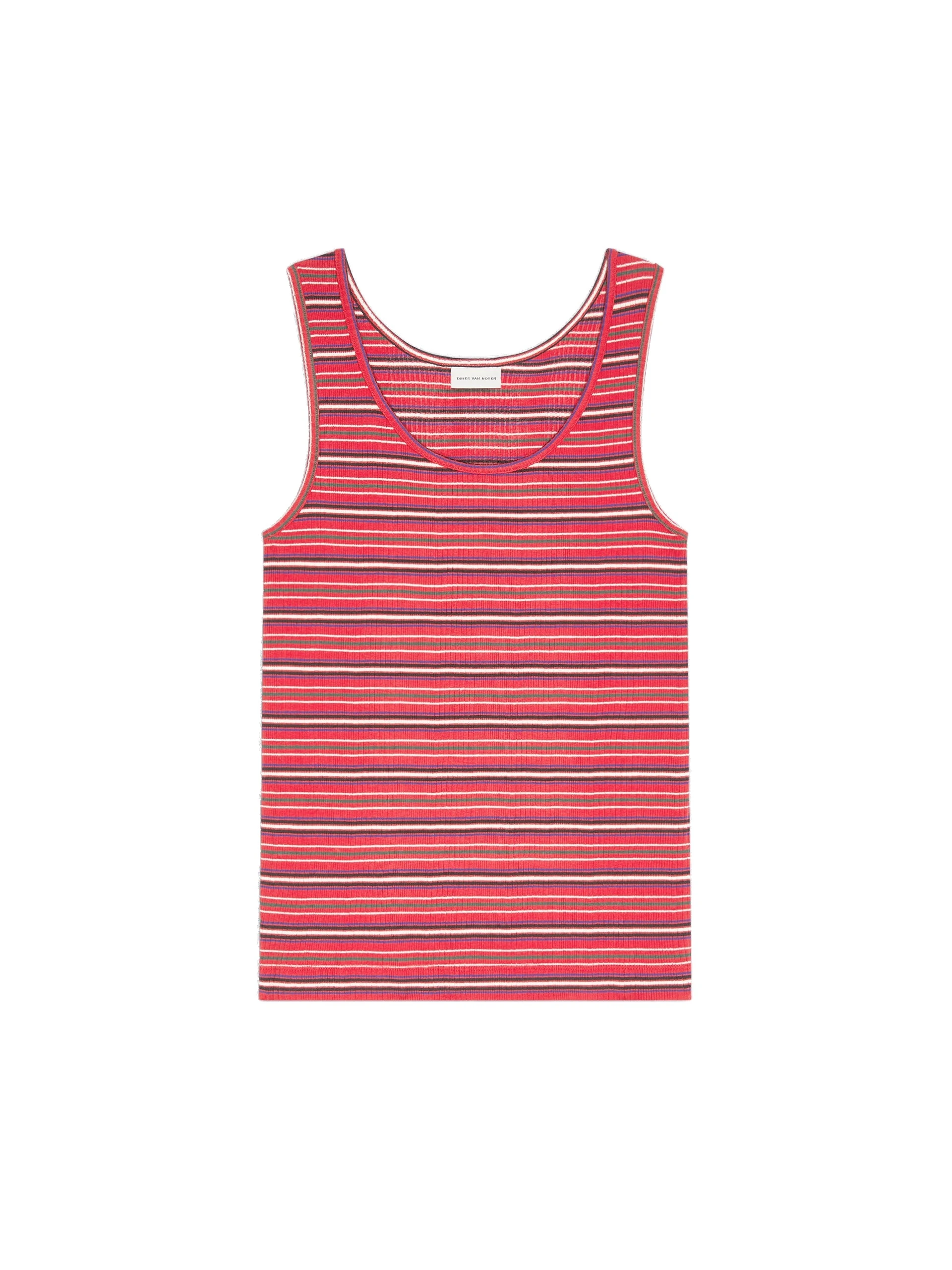 Dries Van Noten Ribbed cotton tank top in Red | Tops | Coveti Dries Van Noten Ribbed cotton tank top in Red | Tops | Coveti