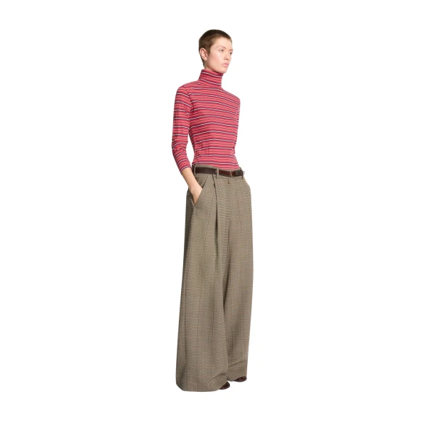 Ribbed cotton turtleneck tee in Red - Image 3