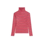Dries Van Noten Ribbed cotton turtleneck tee in Red | Tops | Coveti