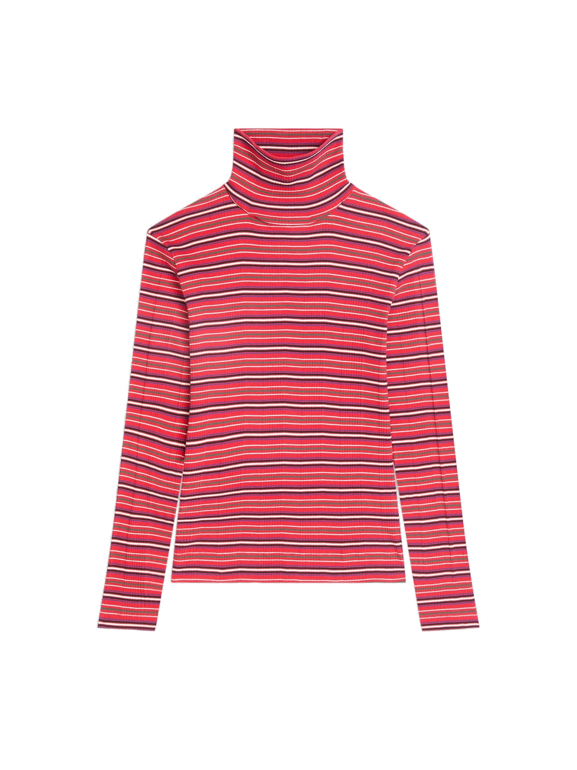 Dries Van Noten Ribbed cotton turtleneck tee in Red | Tops | Coveti Dries Van Noten Ribbed cotton turtleneck tee in Red | Tops | Coveti