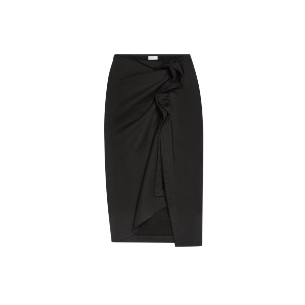 Dries Van Noten Ruffled cotton skirt in Black | Skirts | Coveti