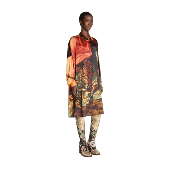 Silk shirt dress - Image 3
