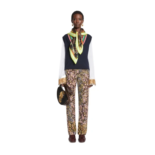 Silk square scarf in Neon Yellow - Image 2