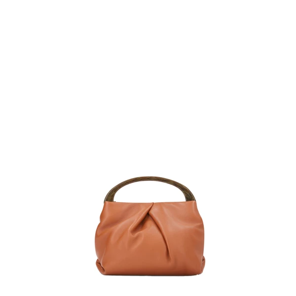 Small pleated leather bag in Tan - Image 2