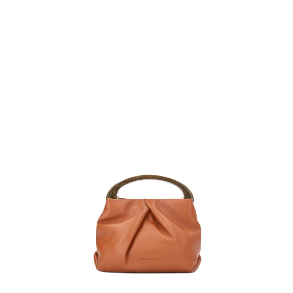 Small pleated leather bag in Tan - Image 4
