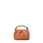 Dries Van Noten Small pleated leather bag in Tan