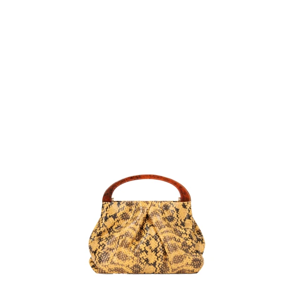 Small pleated leather bag in Yellow - Image 2