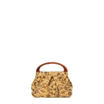 Dries Van Noten Small pleated leather bag in Yellow