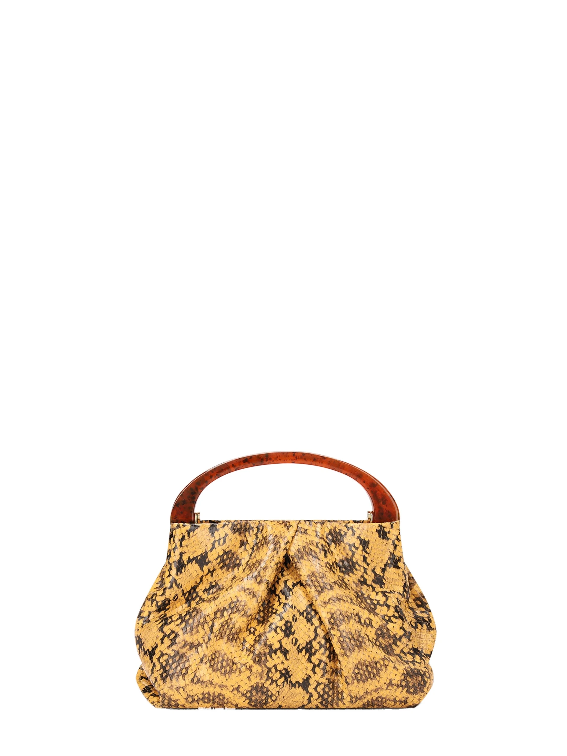 Dries Van Noten Small pleated leather bag in Yellow | Mini Bags | Coveti Dries Van Noten Small pleated leather bag in Yellow