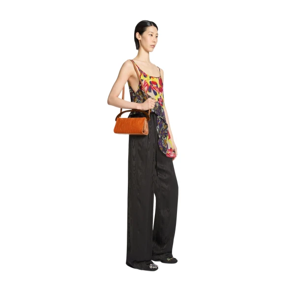 Small velvet bag in Brique - Image 6