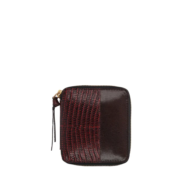 Square leather wallet in Red - Image 2