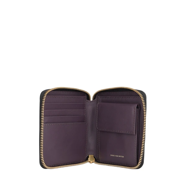 Square leather wallet in Red - Image 4
