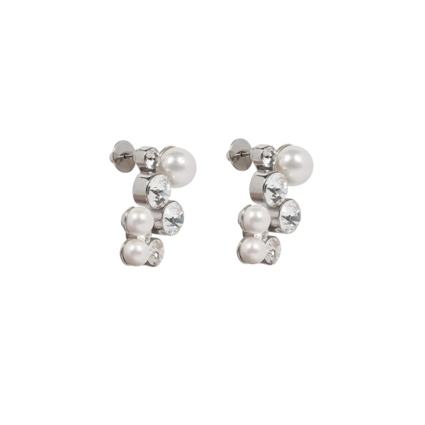 Strass pin earrings in Silver - Image 4