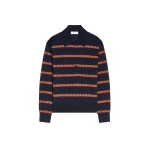 Dries Van Noten Striped wool polo in Navy | Knitwear | Coveti