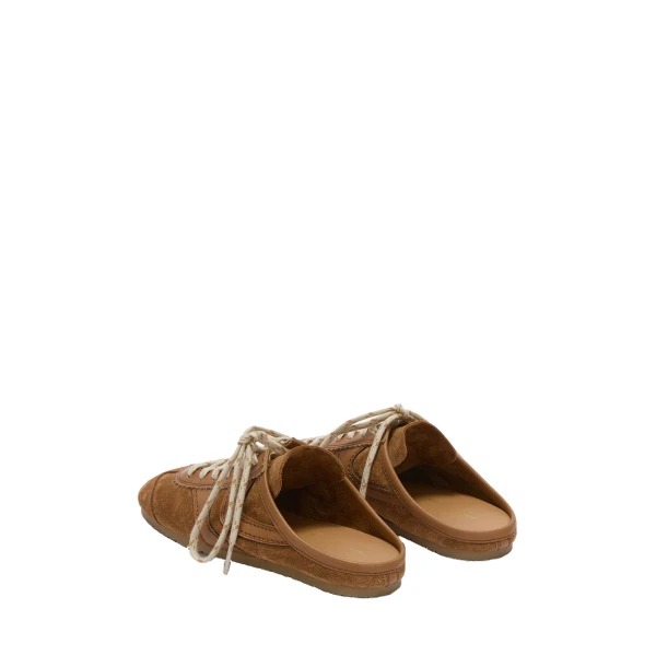 Suede sneaker mules in Tan - Image 4