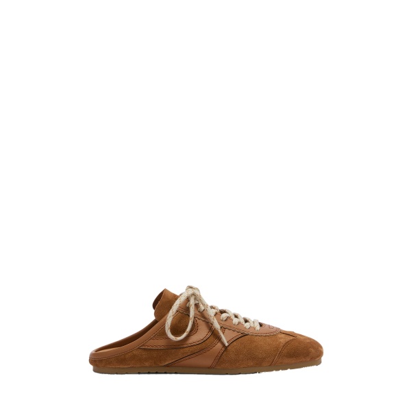 Dries Van Noten Suede sneaker mules in Tan