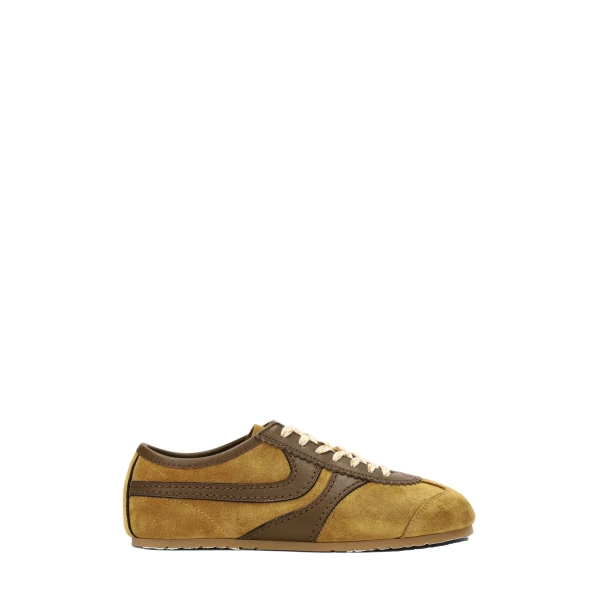 Suede sneakers in Ocra
