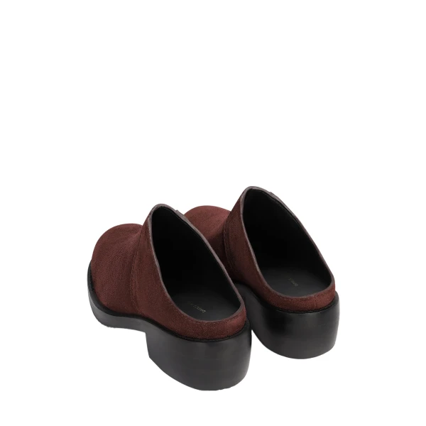 Suede workwear mules in Dark Purple - Image 4