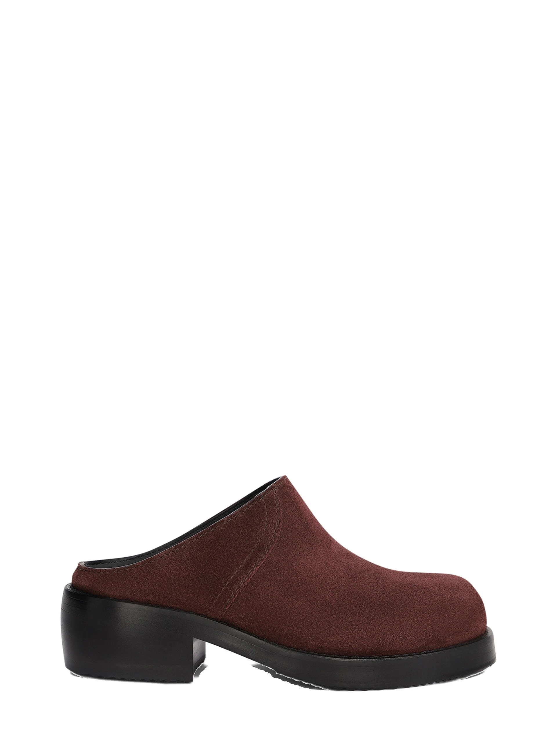 Dries Van Noten Suede workwear mules in Dark Purple | Mules | Coveti Dries Van Noten Suede workwear mules in Dark Purple
