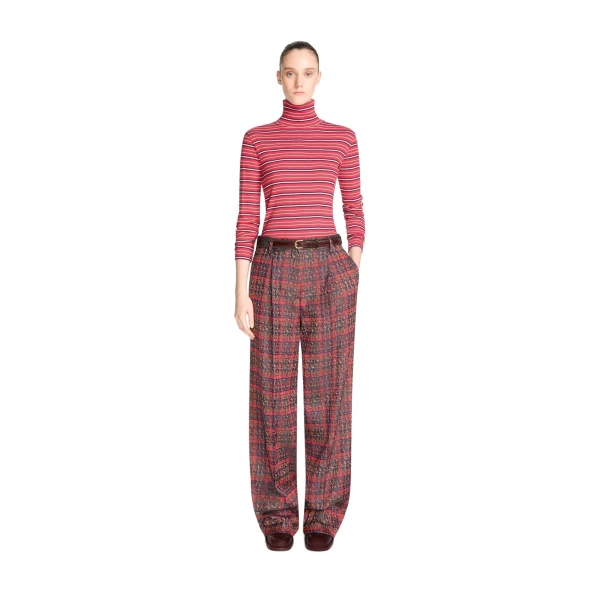 Tailored jacquard pants in Red - Image 2