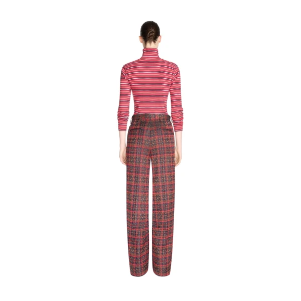 Tailored jacquard pants in Red - Image 4
