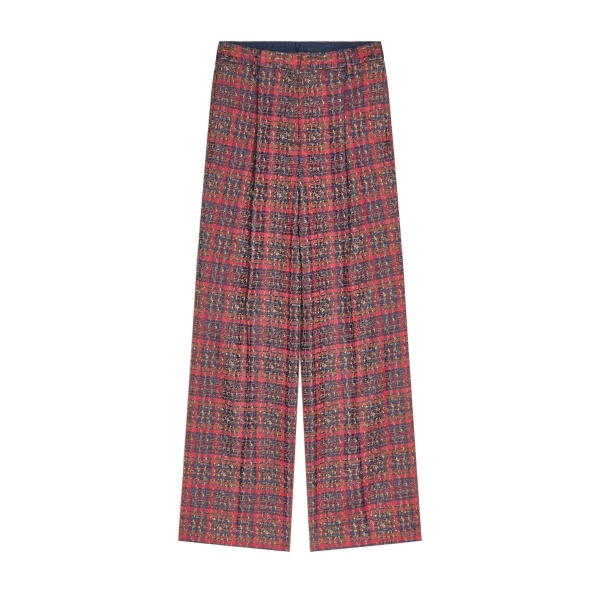 Dries Van Noten Tailored jacquard pants in Red | Pants | Coveti