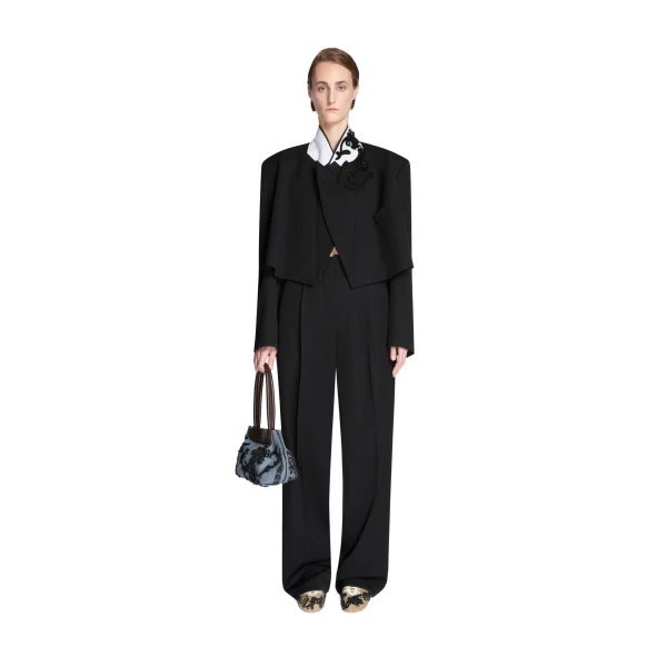 Tailored wool pants in Black - Image 2