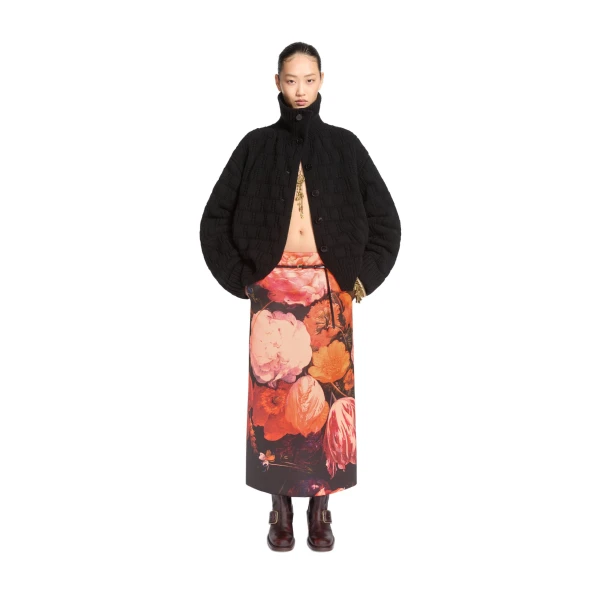 Textured wool cardigan in Black - Image 2