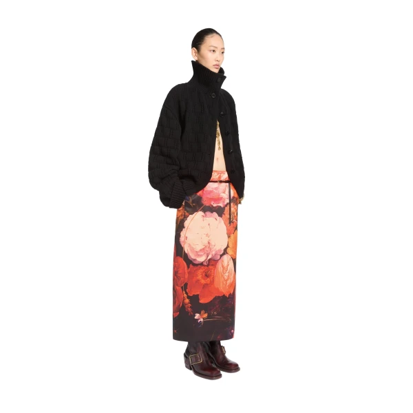 Textured wool cardigan in Black - Image 3