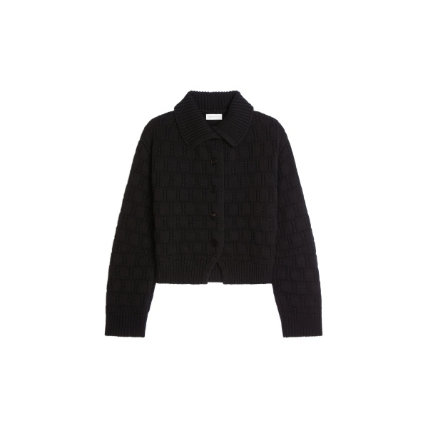 Dries Van Noten Textured wool cardigan in Black | Knitwear | Coveti
