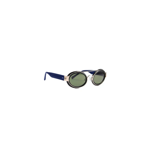 Thick oval sunglasses in Black - Image 4