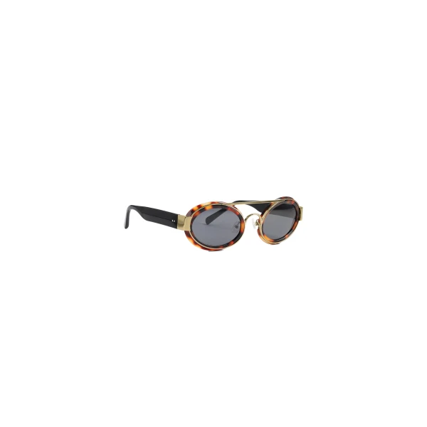 Dries Van Noten Thick oval sunglasses in Turtle Shell
