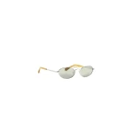 Dries Van Noten Thin oval sunglasses in Beige