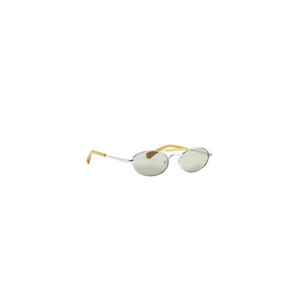 Thin oval sunglasses in Beige