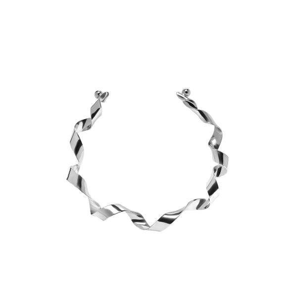Dries Van Noten Twist necklace in Silver