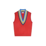Dries Van Noten V-neck wool top in Brique | Knitwear | Coveti