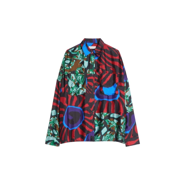 Dries Van Noten Viscose cocoon shirt in Red | Tops | Coveti