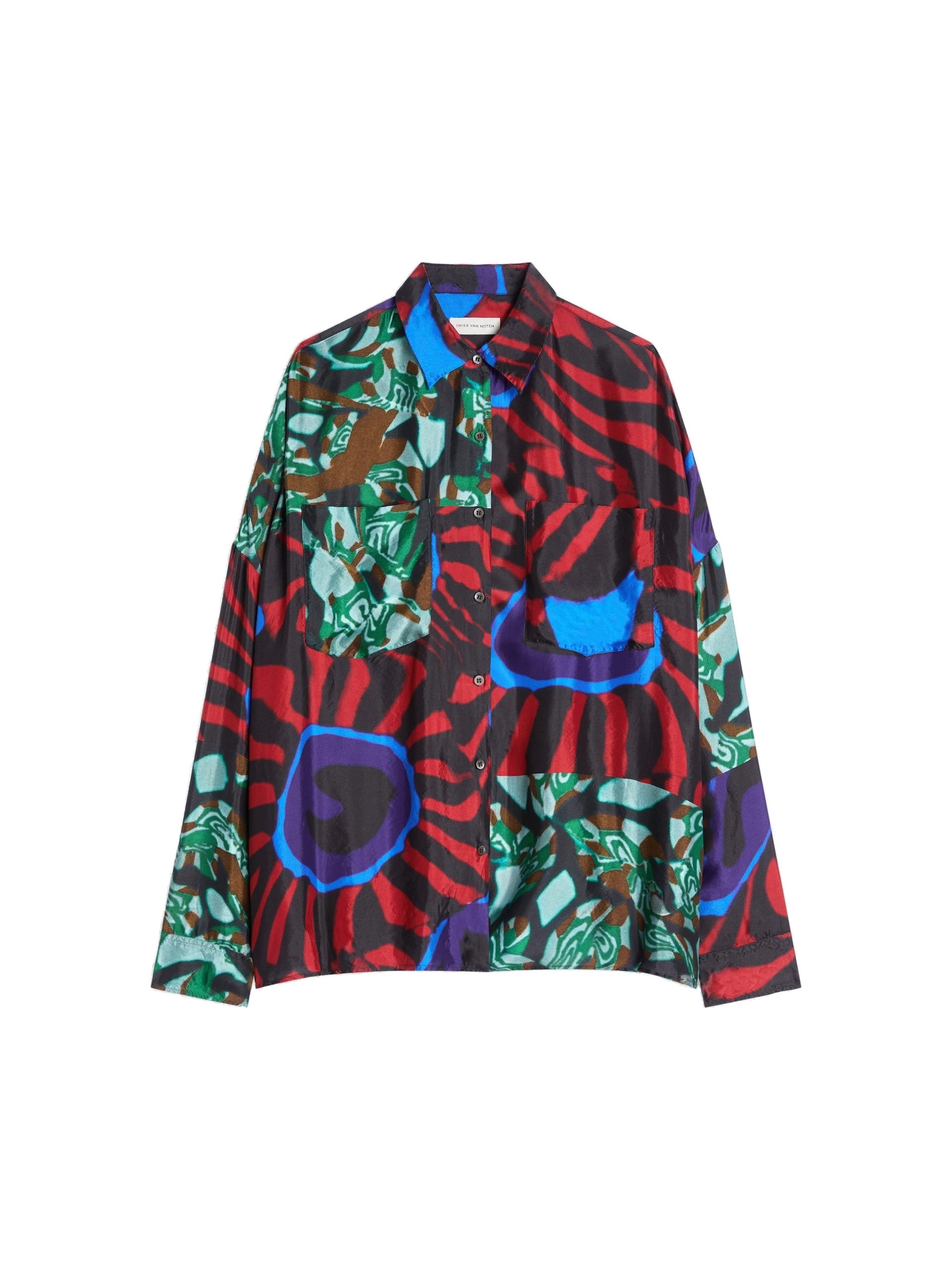 Dries Van Noten Viscose cocoon shirt in Red | Tops | Coveti Dries Van Noten Viscose cocoon shirt in Red | Tops | Coveti