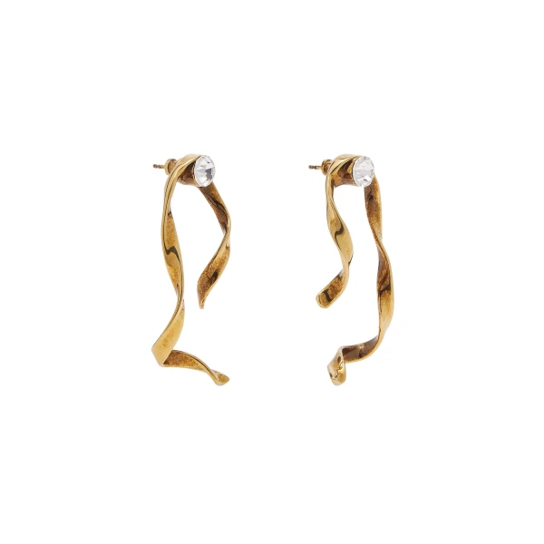 Wave stud earrings in Brass - Image 4