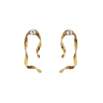 Dries Van Noten Wave stud earrings in Brass