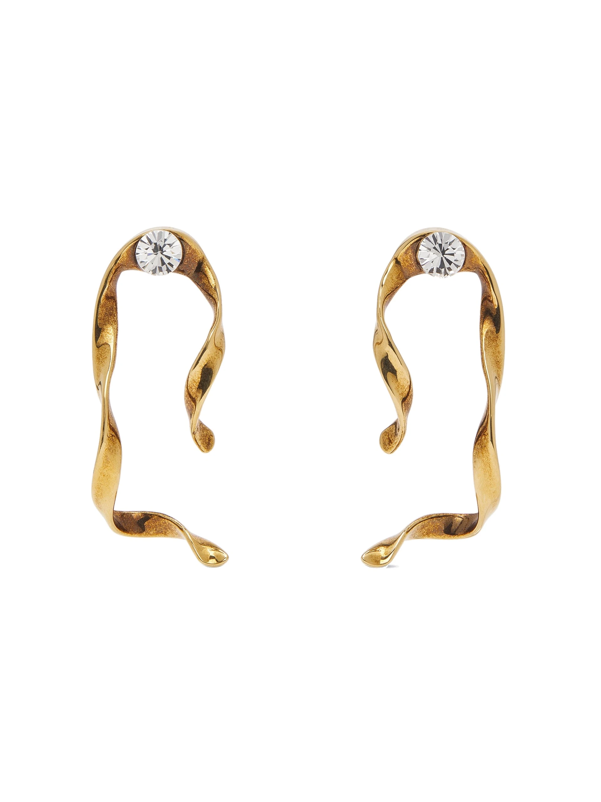 Dries Van Noten Wave stud earrings in Brass | Earrings | Coveti Dries Van Noten Wave stud earrings in Brass