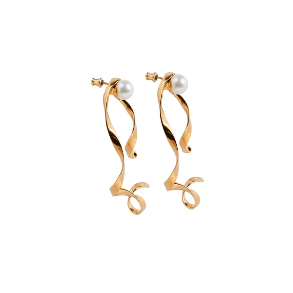 Wave stud earrings in Gold - Image 4